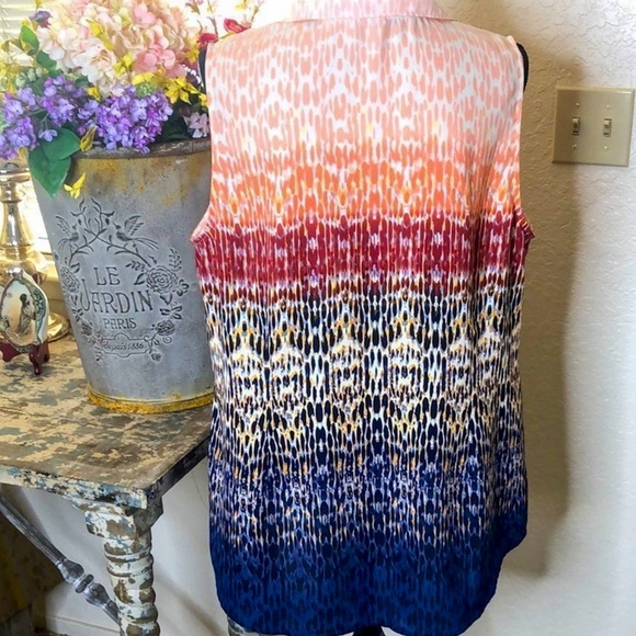 CAbi-Just like silk-cabi sleeveless top, multicolored X-Large - Picture 2 of 9
